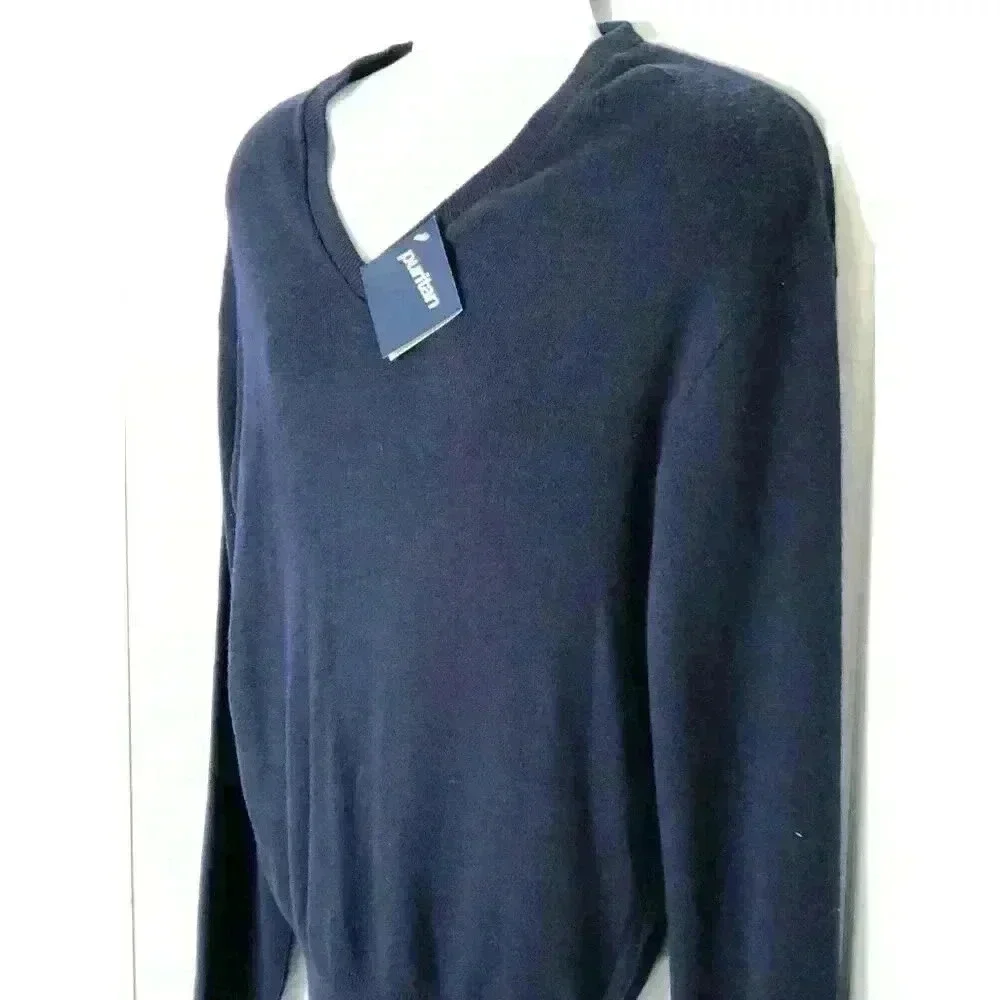 Vintage Puritan sweater XL v-neck navy orlon NWT made in USA GIFT